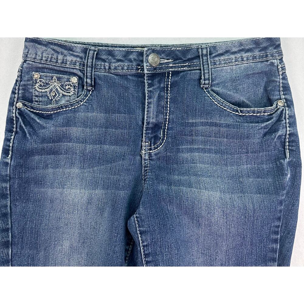 Earl Jean Embellished Moderate Bootcut Jeans Medium Wash Size 8 Average - Picture 5 of 13